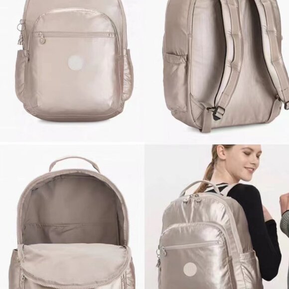 Vintage brand new Extra Large 47cm xl 17" Laptop Kipling Seoul Backpack Blue - Picture 14 of 14